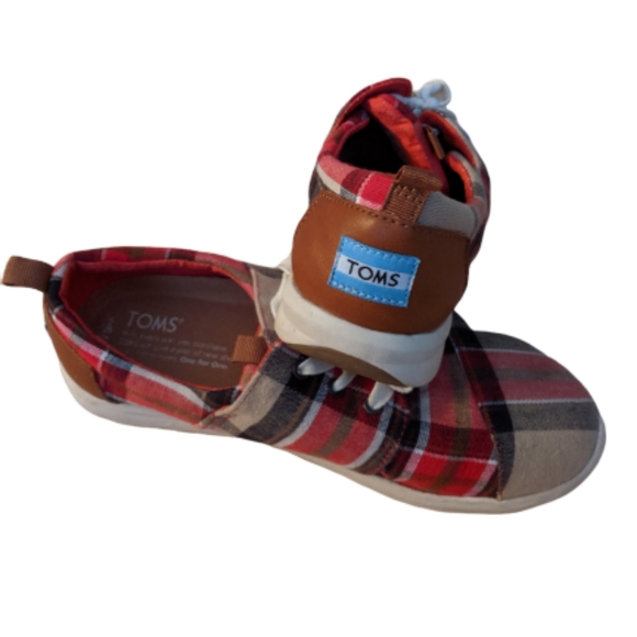 Toms Shoes - Toms Red Buffalo Plaid Sneakers 6.5